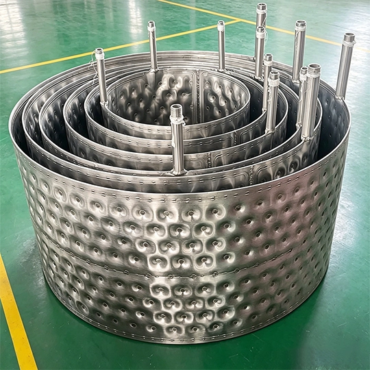Pillow plate heat exchanger manufacturing strength showing real expanded pillow plate structure